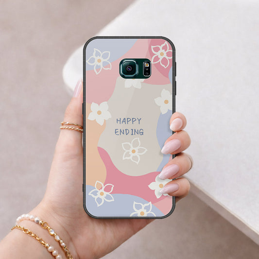Samsung Galaxy S6 Edge Cover - Happy Series - HQ Ultra Shine Premium Infinity Glass Soft Silicon Borders Case