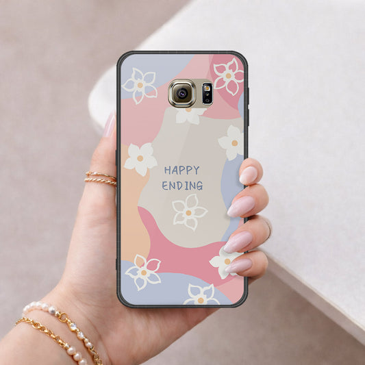 Samsung Galaxy S6 Cover - Happy Series - HQ Ultra Shine Premium Infinity Glass Soft Silicon Borders Case