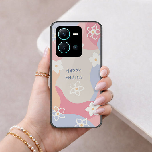 Vivo V25 5G Cover - Happy Series - HQ Ultra Shine Premium Infinity Glass Soft Silicon Borders Case