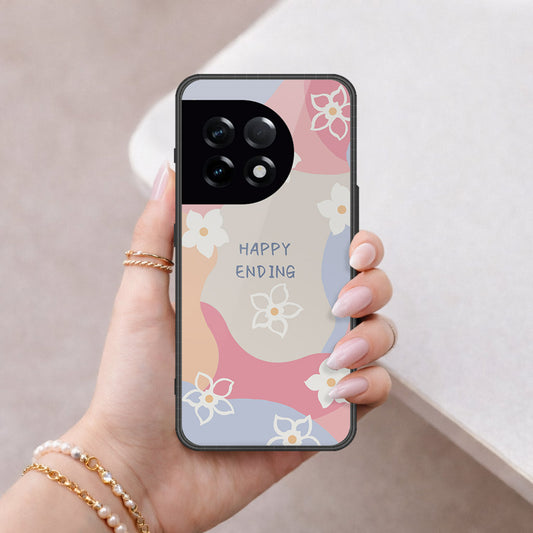 OnePlus 11 Cover - Happy Series - HQ Ultra Shine Premium Infinity Glass Soft Silicon Borders Case