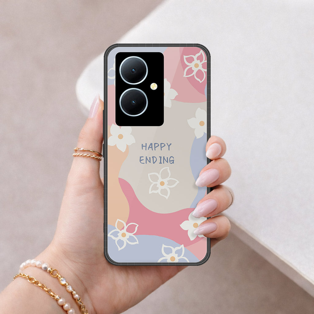 Vivo V29 Lite Cover - Happy Series - HQ Ultra Shine Premium Infinity Glass Soft Silicon Borders Case
