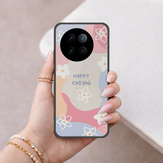 Vivo X90 Pro Cover - Happy Series - HQ Ultra Shine Premium Infinity Glass Soft Silicon Borders Case