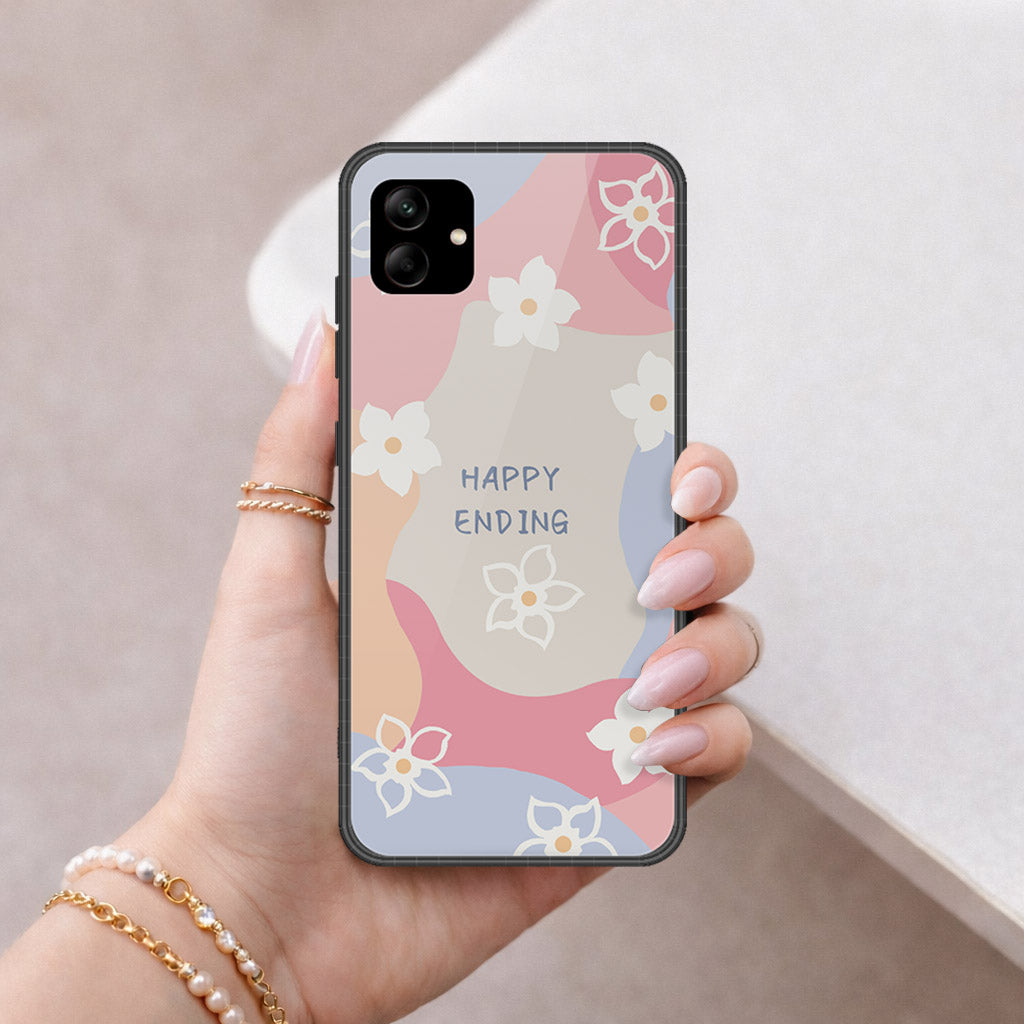 Samsung Galaxy A56 Cover - Happy Series - HQ Ultra Shine Premium Infinity Glass Soft Silicon Borders Case