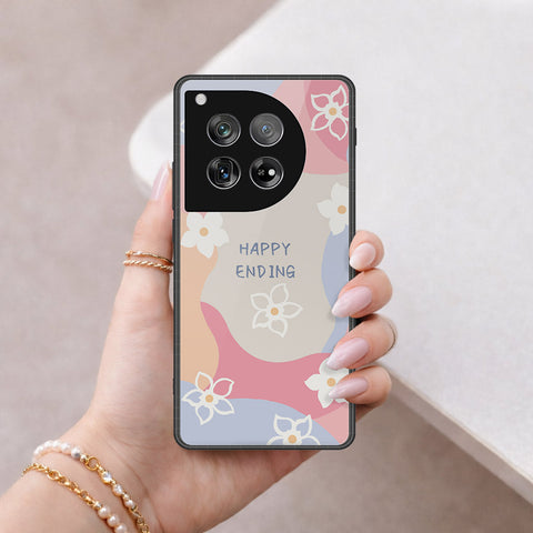 OnePlus 12 Cover - Happy Series - HQ Ultra Shine Premium Infinity Glass Soft Silicon Borders Case