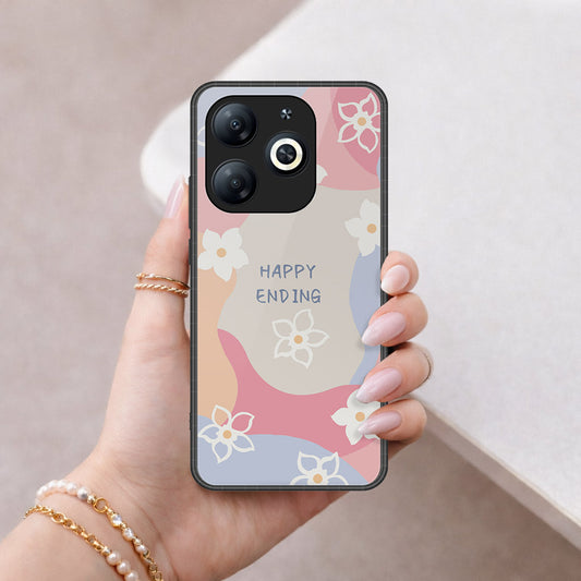 Infinix Smart 8 Cover - Happy Series - HQ Ultra Shine Premium Infinity Glass Soft Silicon Borders Case