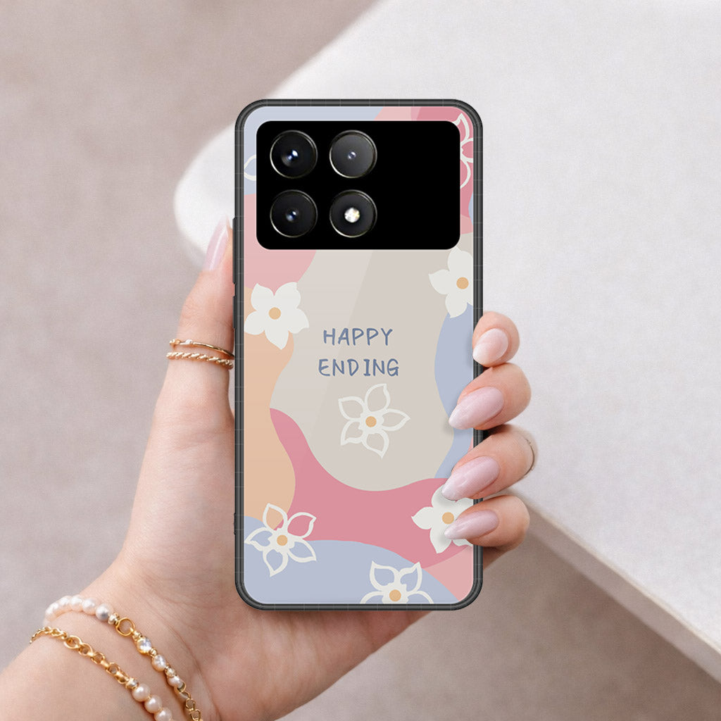 Xiaomi Poco F6 Pro Cover - Happy Series - HQ Ultra Shine Premium Infinity Glass Soft Silicon Borders Case