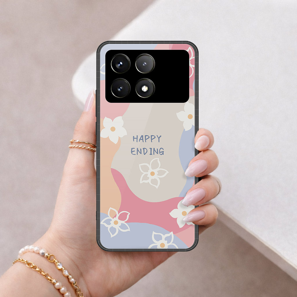 Xiaomi Poco X6 Pro Cover - Happy Series - HQ Ultra Shine Premium Infinity Glass Soft Silicon Borders Case