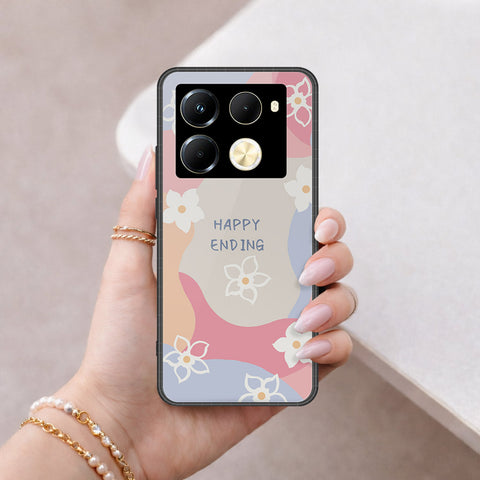 Infinix Note 40 Pro Cover - Happy Series - HQ Ultra Shine Premium Infinity Glass Soft Silicon Borders Case