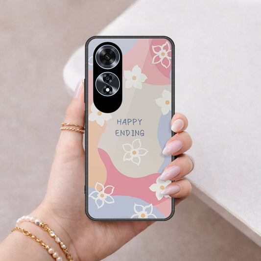 Oppo A60 Cover - Happy Series - HQ Ultra Shine Premium Infinity Glass Soft Silicon Borders Case