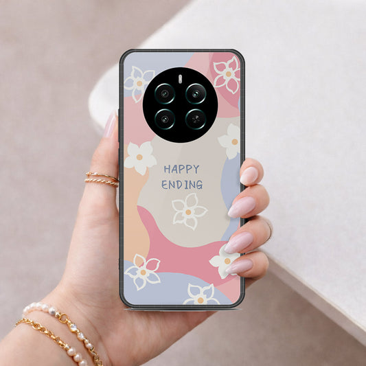Realme P1 Speed Cover - Happy Series - HQ Ultra Shine Premium Infinity Glass Soft Silicon Borders Case