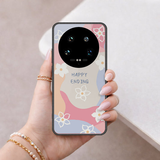 Xiaomi 14 Ultra Cover - Happy Series - HQ Ultra Shine Premium Infinity Glass Soft Silicon Borders Case