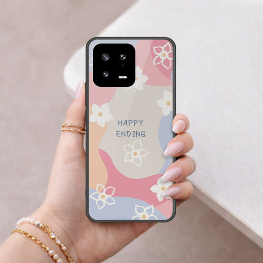 Xiaomi 13 Cover - Happy Series - HQ Ultra Shine Premium Infinity Glass Soft Silicon Borders Case