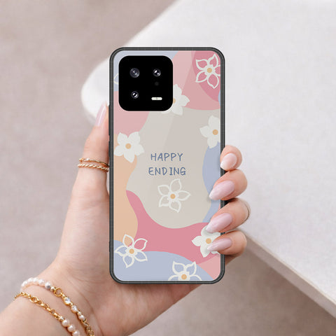 Xiaomi 13 Cover - Happy Series - HQ Ultra Shine Premium Infinity Glass Soft Silicon Borders Case