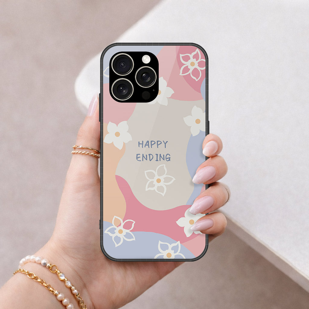IPhone 15 Pro Cover - Happy Series - HQ Ultra Shine Premium Infinity Glass Soft Silicon Borders Case
