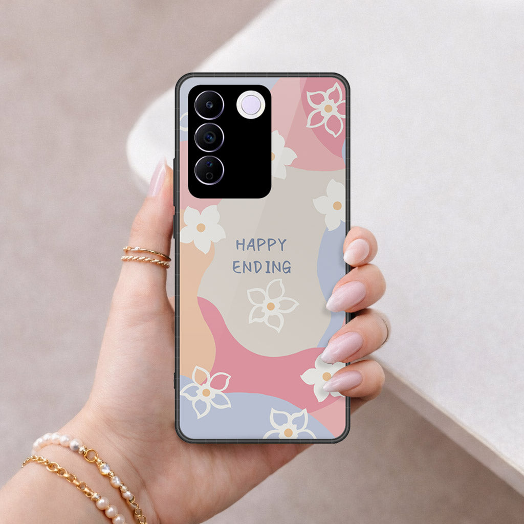 Vivo S16e Cover - Happy Series - HQ Ultra Shine Premium Infinity Glass Soft Silicon Borders Case