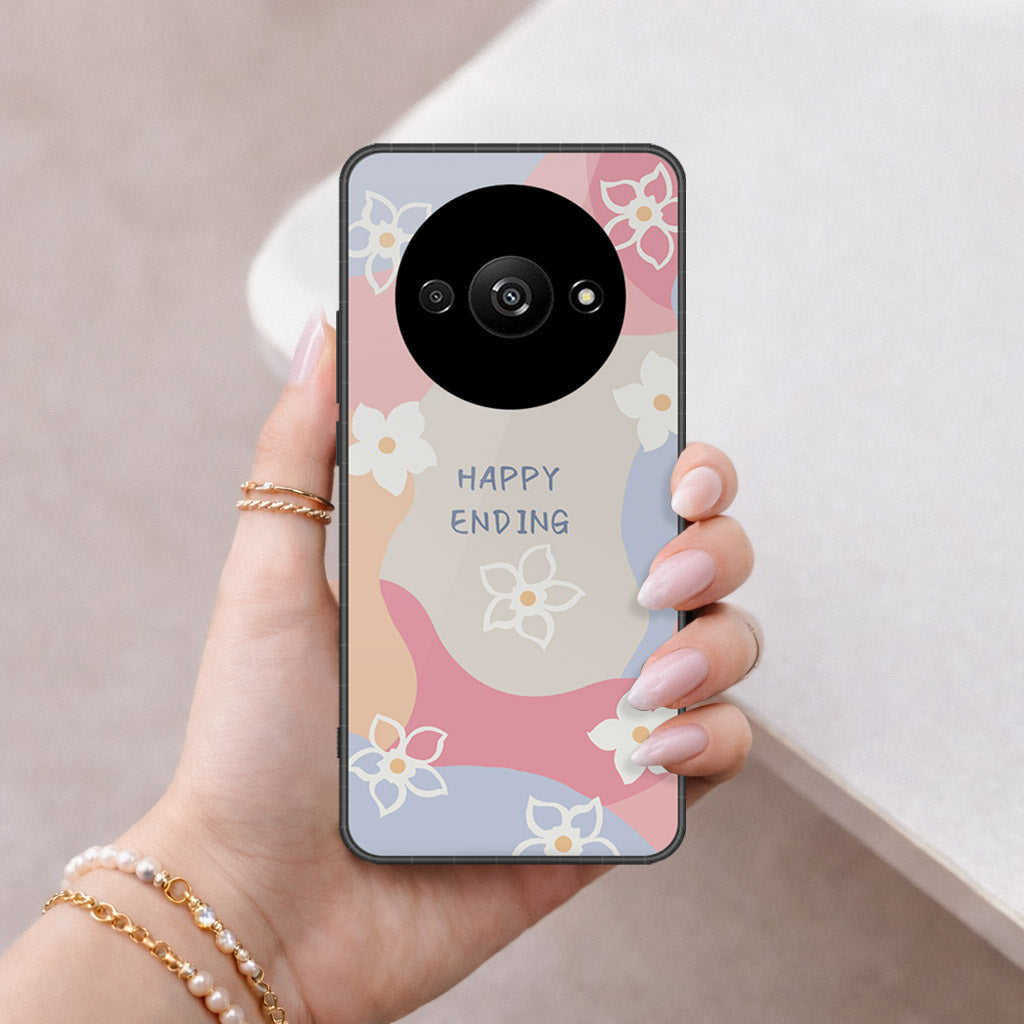 Xiaomi Redmi A3x Cover - Happy Series - HQ Ultra Shine Premium Infinity Glass Soft Silicon Borders Case