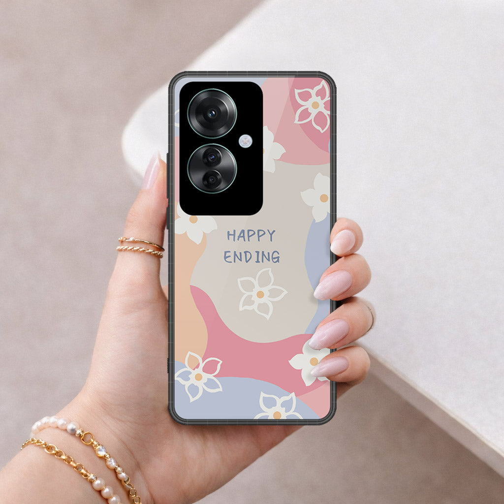 Oppo Reno 11F 5G Cover - Happy Series - HQ Ultra Shine Premium Infinity Glass Soft Silicon Borders Case