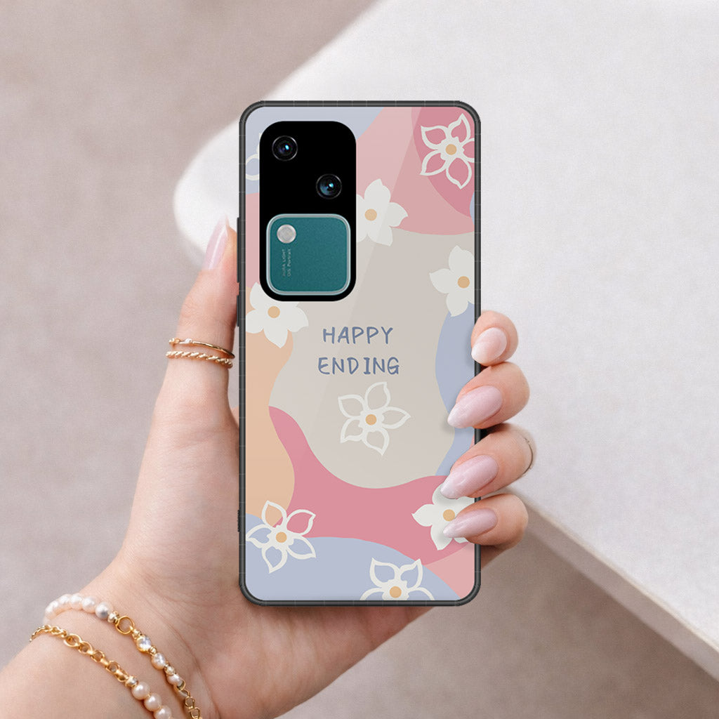 Vivo S18 Cover - Happy Series - HQ Ultra Shine Premium Infinity Glass Soft Silicon Borders Case