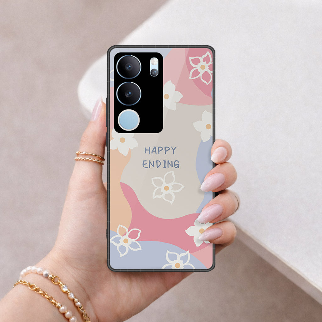 Vivo V29 Pro Cover - Happy Series - HQ Ultra Shine Premium Infinity Glass Soft Silicon Borders Case