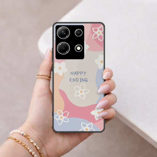 Infinix Note 30 Cover - Happy Series - HQ Ultra Shine Premium Infinity Glass Soft Silicon Borders Case