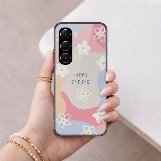 Infinix Hot 60i 4G Cover - Happy Series - HQ Ultra Shine Premium Infinity Glass Soft Silicon Borders Case