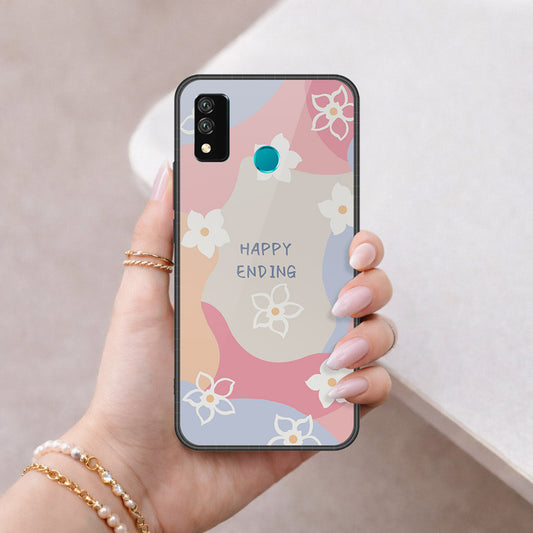 Huawei Y8s Cover - Happy Series - HQ Ultra Shine Premium Infinity Glass Soft Silicon Borders Case