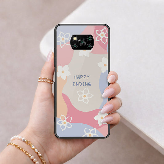 Xiaomi Poco X3 NFC Cover - Happy Series - HQ Ultra Shine Premium Infinity Glass Soft Silicon Borders Case