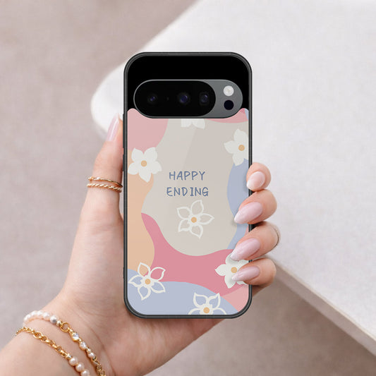 Google Pixel 9 Pro XL Cover - Happy Series - HQ Ultra Shine Premium Infinity Glass Soft Silicon Borders Case