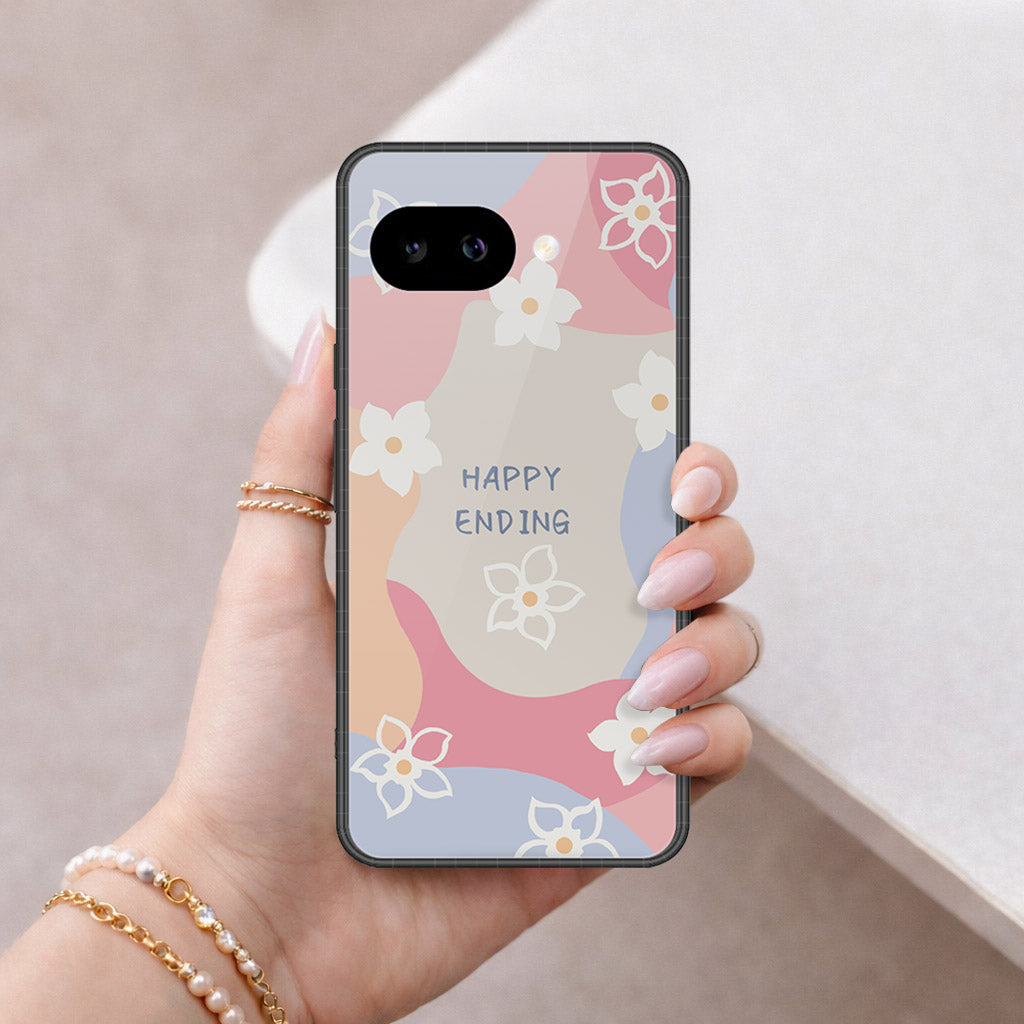 Google Pixel 9a Cover - Happy Series - HQ Ultra Shine Premium Infinity Glass Soft Silicon Borders Case
