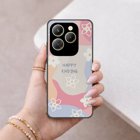 Infinix Hot 40 Pro Cover - Happy Series - HQ Ultra Shine Premium Infinity Glass Soft Silicon Borders Case