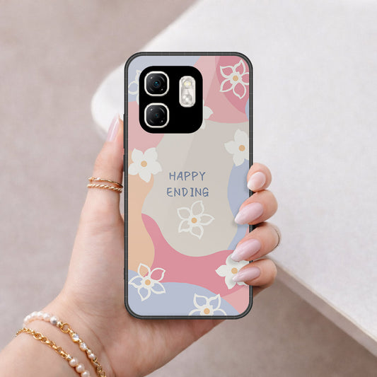Infinix Smart 9 Cover - Happy Series - HQ Ultra Shine Premium Infinity Glass Soft Silicon Borders Case