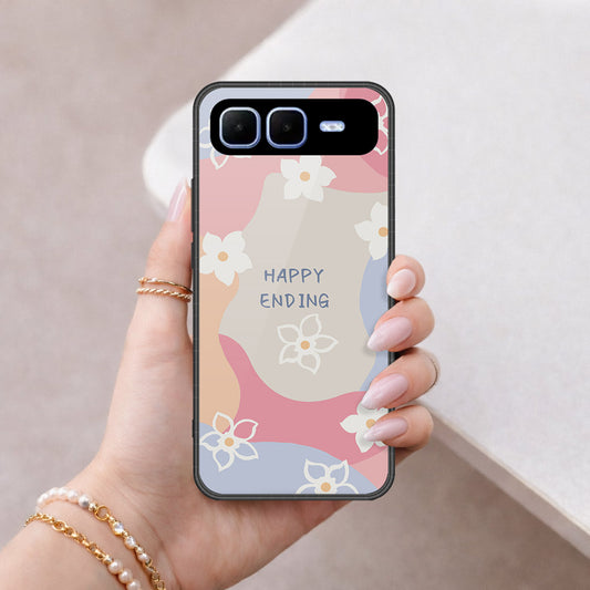 Infinix Smart 10 Plus Cover - Happy Series - HQ Ultra Shine Premium Infinity Glass Soft Silicon Borders Case