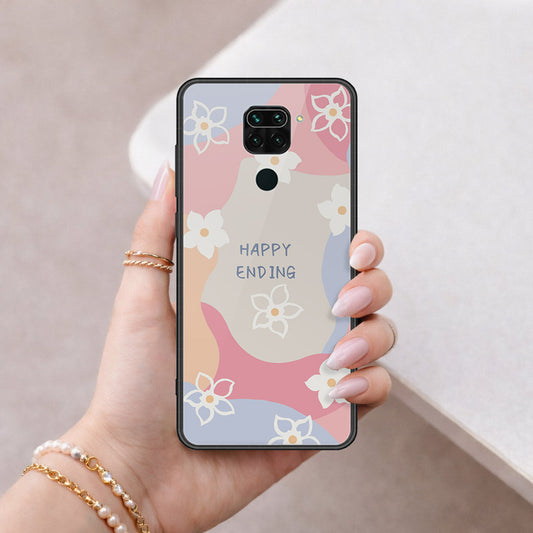Xiaomi Redmi Note 9 Cover - Happy Series - HQ Ultra Shine Premium Infinity Glass Soft Silicon Borders Case