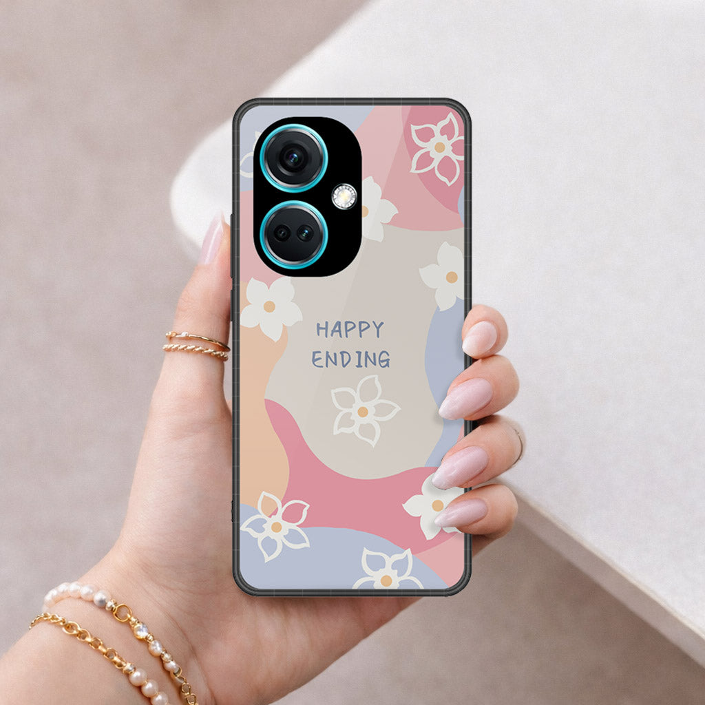 Oppo K11 Cover - Happy Series - HQ Ultra Shine Premium Infinity Glass Soft Silicon Borders Case