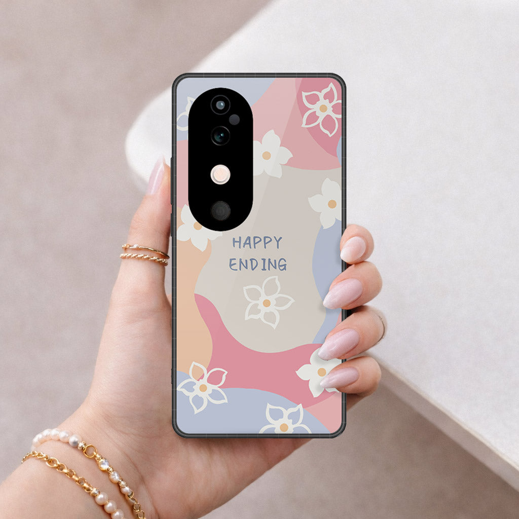 Vivo S19 Pro Cover - Happy Series - HQ Ultra Shine Premium Infinity Glass Soft Silicon Borders Case