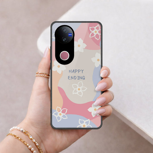Vivo V50 Cover - Happy Series - HQ Ultra Shine Premium Infinity Glass Soft Silicon Borders Case