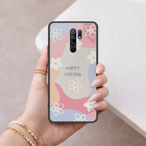 Xiaomi Redmi 9 Cover - Happy Series - HQ Ultra Shine Premium Infinity Glass Soft Silicon Borders Case