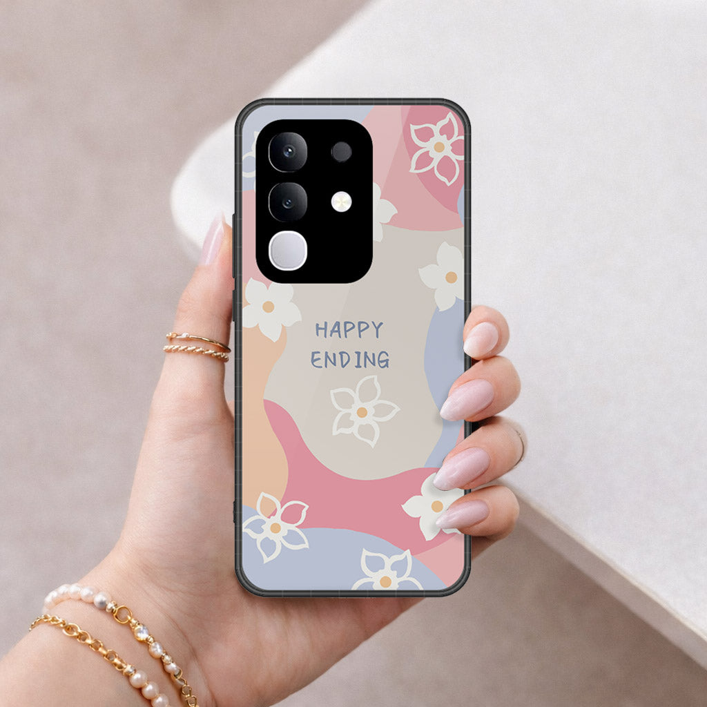 Vivo T4x Cover - Happy Series - HQ Ultra Shine Premium Infinity Glass Soft Silicon Borders Case