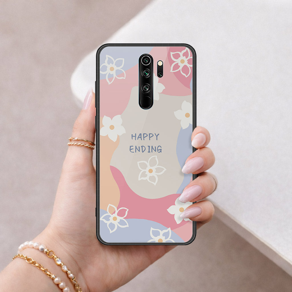 Xiaomi Redmi Note 8 Pro Cover - Happy Series - HQ Ultra Shine Premium Infinity Glass Soft Silicon Borders Case