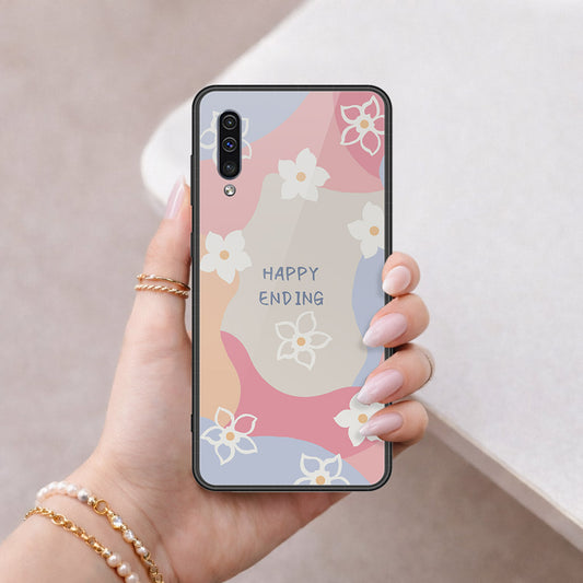 Samsung Galaxy A30s Cover - Happy Series - HQ Ultra Shine Premium Infinity Glass Soft Silicon Borders Case
