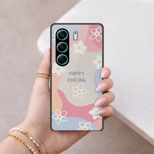 Tecno Camon 40 Pro Cover - Happy Series - HQ Ultra Shine Premium Infinity Glass Soft Silicon Borders Case