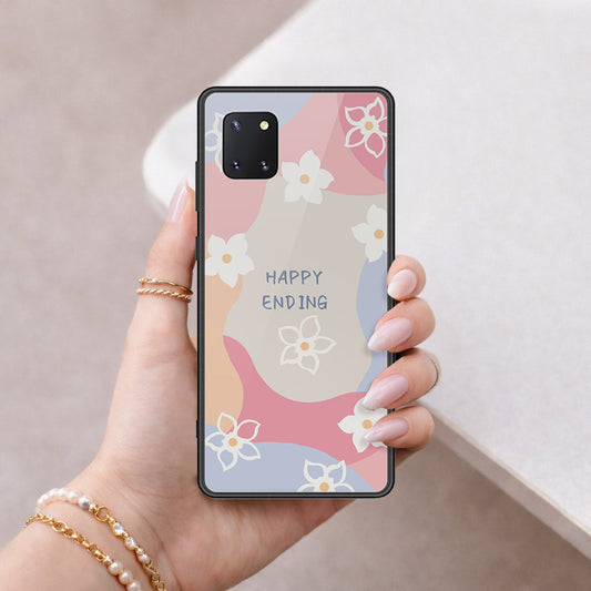 Samsung Galaxy Note 10 Lite Cover - Happy Series - HQ Ultra Shine Premium Infinity Glass Soft Silicon Borders Case