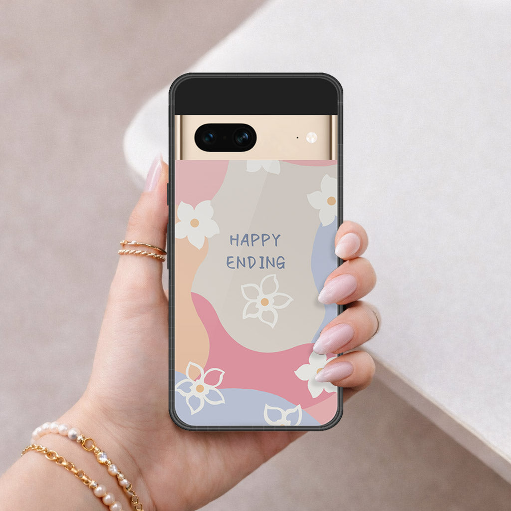 Google Pixel 7 Cover - Happy Series - HQ Ultra Shine Premium Infinity Glass Soft Silicon Borders Case