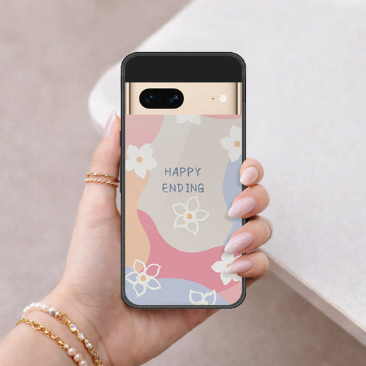 Google Pixel 7 Cover - Happy Series - HQ Ultra Shine Premium Infinity Glass Soft Silicon Borders Case