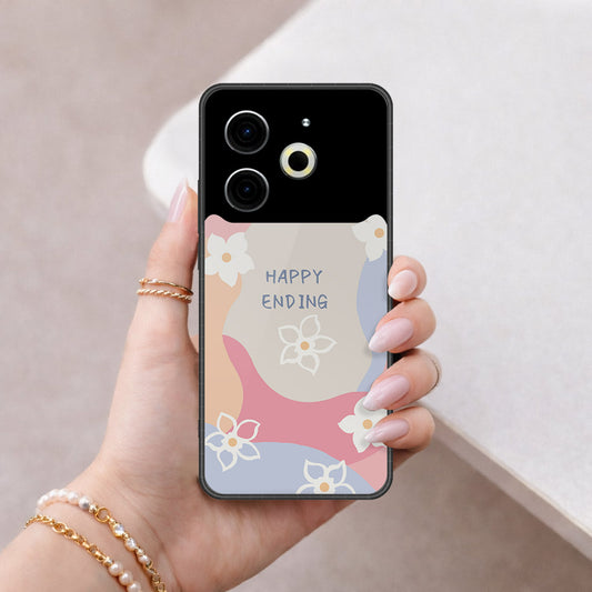 Tecno Pova 6 Cover - Happy Series - HQ Ultra Shine Premium Infinity Glass Soft Silicon Borders Case