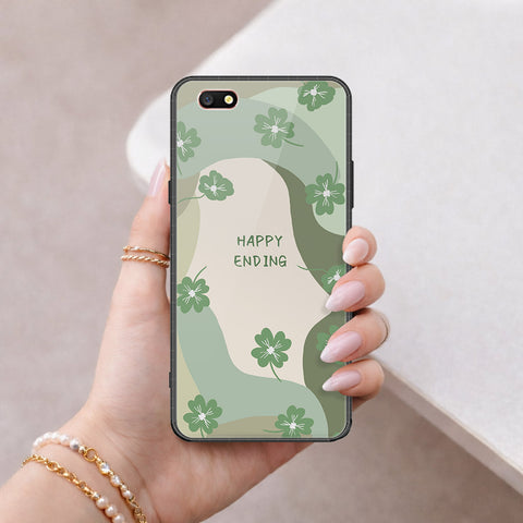 Oppo A77 Cover - Happy Series - HQ Ultra Shine Premium Infinity Glass Soft Silicon Borders Case