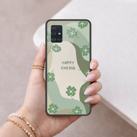 Samsung Galaxy A51 Cover - Happy Series - HQ Ultra Shine Premium Infinity Glass Soft Silicon Borders Case