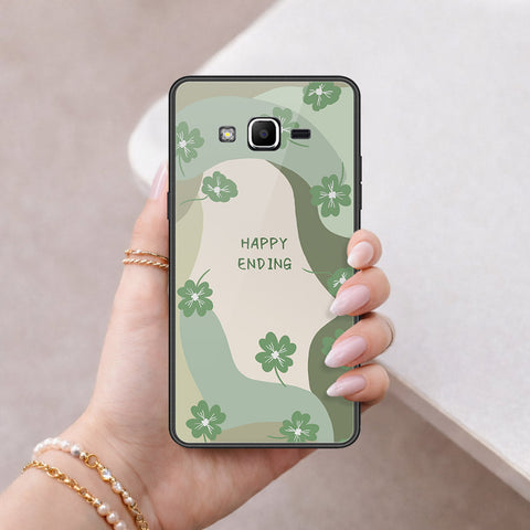 Samsung Galaxy J2 Prime Cover - Happy Series - HQ Ultra Shine Premium Infinity Glass Soft Silicon Borders Case