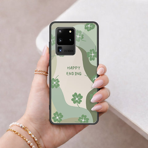 Samsung Galaxy S20 Ultra Cover - Happy Series - HQ Ultra Shine Premium Infinity Glass Soft Silicon Borders Case