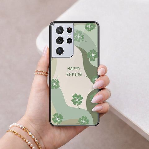 Samsung Galaxy S21 Ultra 5G Cover - Happy Series - HQ Ultra Shine Premium Infinity Glass Soft Silicon Borders Case